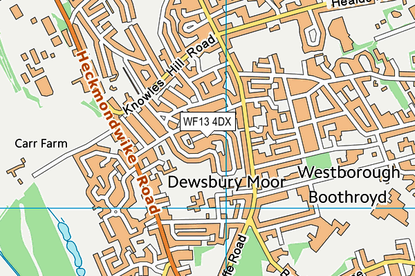 WF13 4DX map - OS VectorMap District (Ordnance Survey)