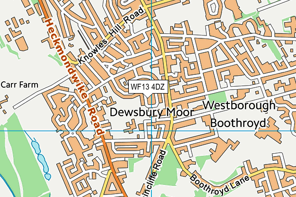 WF13 4DZ map - OS VectorMap District (Ordnance Survey)