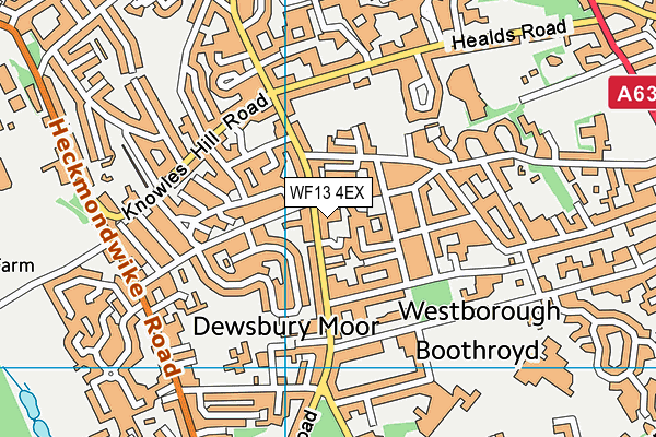 WF13 4EX map - OS VectorMap District (Ordnance Survey)