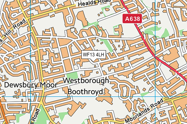 WF13 4LH map - OS VectorMap District (Ordnance Survey)