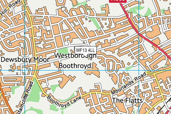 St John Fisher Catholic Voluntary Academy (Dewsbury) map (WF13 4LL) - OS VectorMap District (Ordnance Survey)