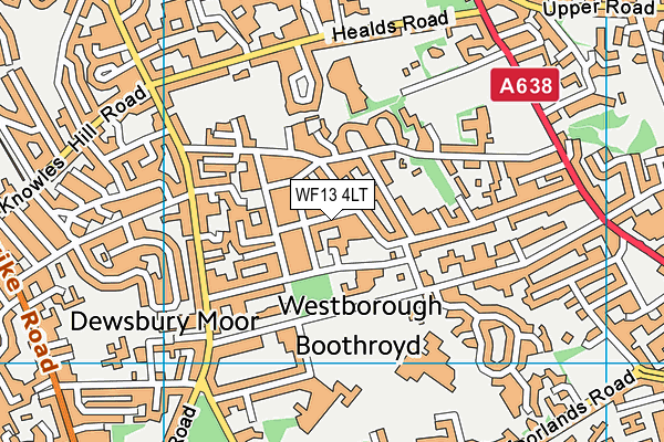 WF13 4LT map - OS VectorMap District (Ordnance Survey)