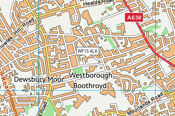 WF13 4LX map - OS VectorMap District (Ordnance Survey)