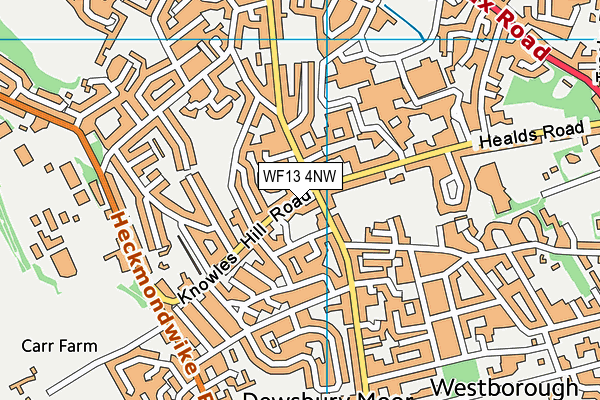 WF13 4NW map - OS VectorMap District (Ordnance Survey)