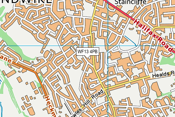 WF13 4PB map - OS VectorMap District (Ordnance Survey)