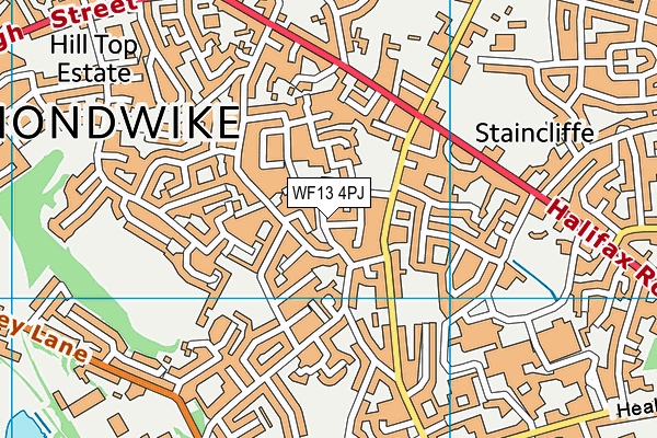 WF13 4PJ map - OS VectorMap District (Ordnance Survey)