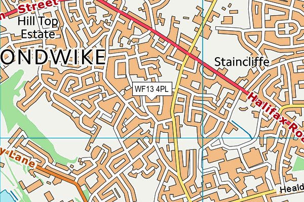 WF13 4PL map - OS VectorMap District (Ordnance Survey)