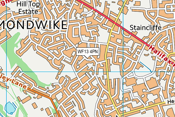 WF13 4PN map - OS VectorMap District (Ordnance Survey)