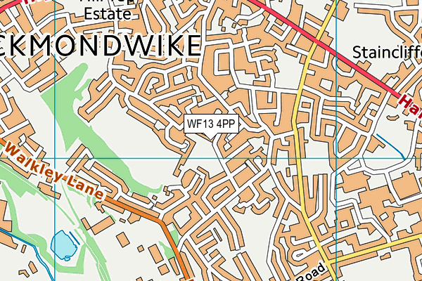WF13 4PP map - OS VectorMap District (Ordnance Survey)