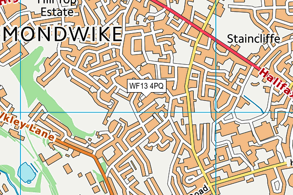 WF13 4PQ map - OS VectorMap District (Ordnance Survey)