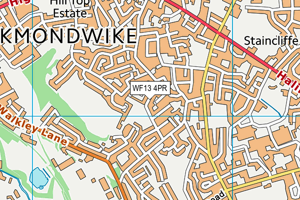 WF13 4PR map - OS VectorMap District (Ordnance Survey)
