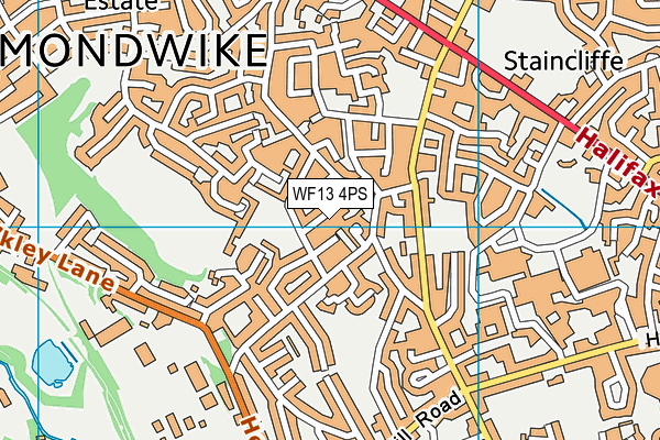 WF13 4PS map - OS VectorMap District (Ordnance Survey)