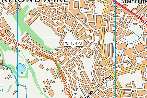 WF13 4PU map - OS VectorMap District (Ordnance Survey)