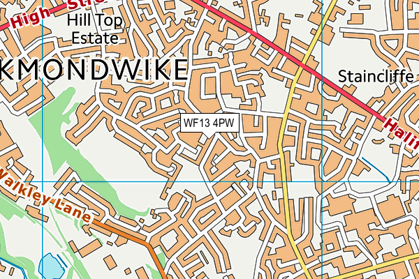 WF13 4PW map - OS VectorMap District (Ordnance Survey)