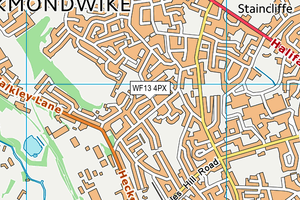 WF13 4PX map - OS VectorMap District (Ordnance Survey)