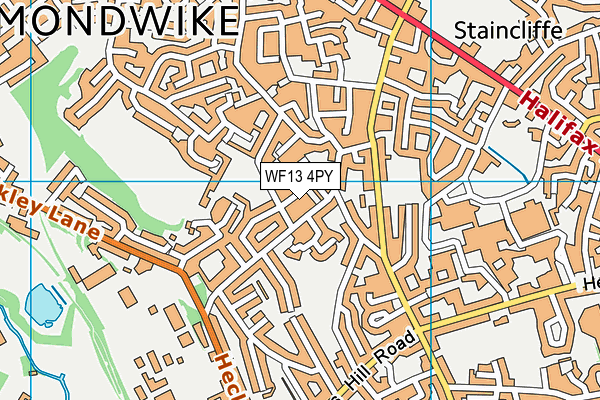 WF13 4PY map - OS VectorMap District (Ordnance Survey)