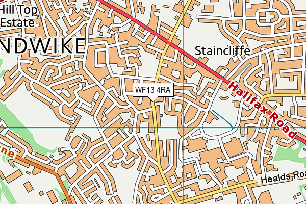 WF13 4RA map - OS VectorMap District (Ordnance Survey)