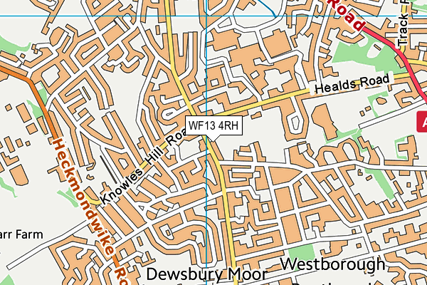 WF13 4RH map - OS VectorMap District (Ordnance Survey)