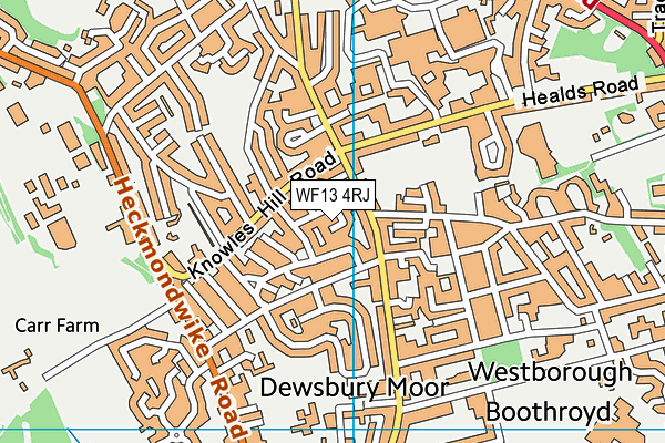 WF13 4RJ map - OS VectorMap District (Ordnance Survey)