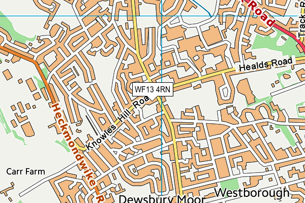 WF13 4RN map - OS VectorMap District (Ordnance Survey)