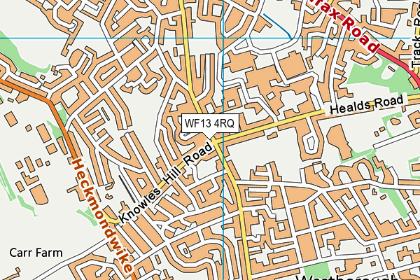 WF13 4RQ map - OS VectorMap District (Ordnance Survey)