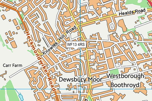 WF13 4RS map - OS VectorMap District (Ordnance Survey)