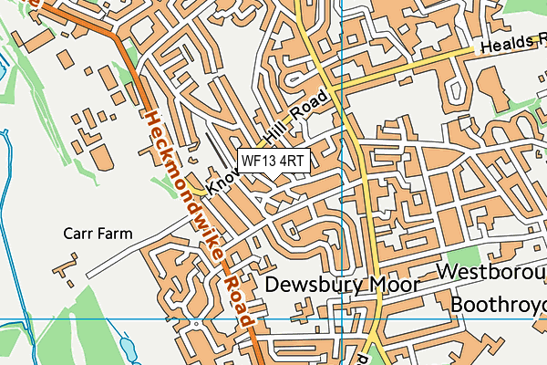 WF13 4RT map - OS VectorMap District (Ordnance Survey)