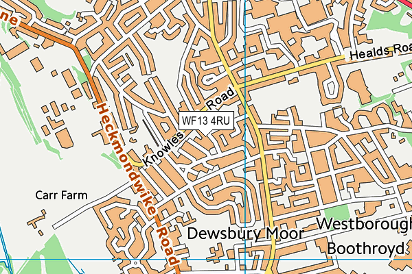 WF13 4RU map - OS VectorMap District (Ordnance Survey)