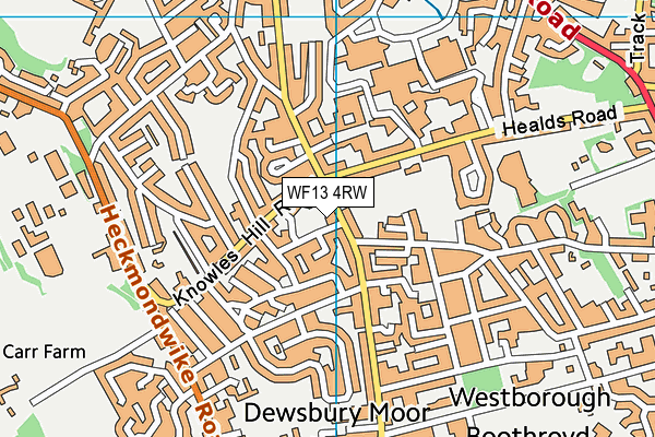 WF13 4RW map - OS VectorMap District (Ordnance Survey)