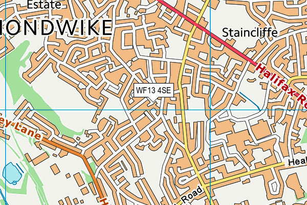 WF13 4SE map - OS VectorMap District (Ordnance Survey)
