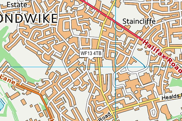 WF13 4TB map - OS VectorMap District (Ordnance Survey)