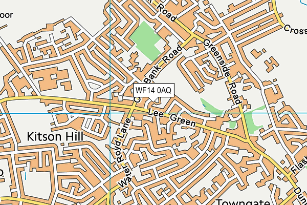 WF14 0AQ map - OS VectorMap District (Ordnance Survey)