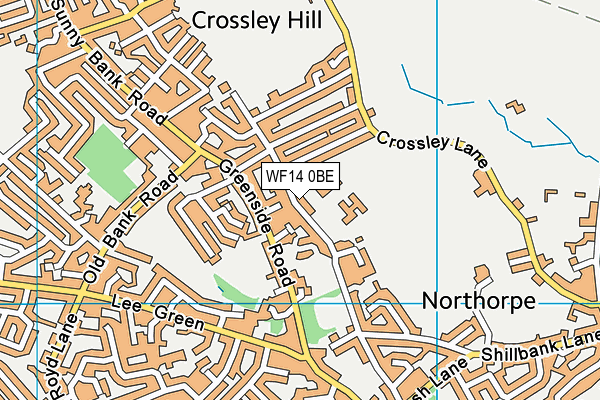 Crossley Fields School map (WF14 0BE) - OS VectorMap District (Ordnance Survey)