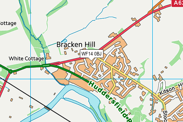 WF14 0BJ map - OS VectorMap District (Ordnance Survey)