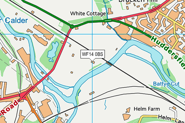 WF14 0BS map - OS VectorMap District (Ordnance Survey)