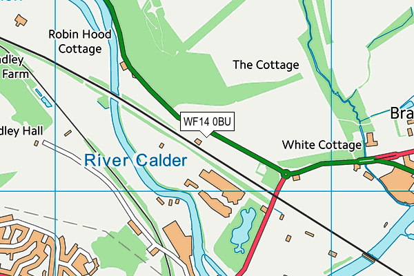 WF14 0BU map - OS VectorMap District (Ordnance Survey)