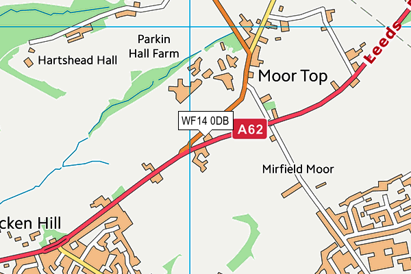 WF14 0DB map - OS VectorMap District (Ordnance Survey)