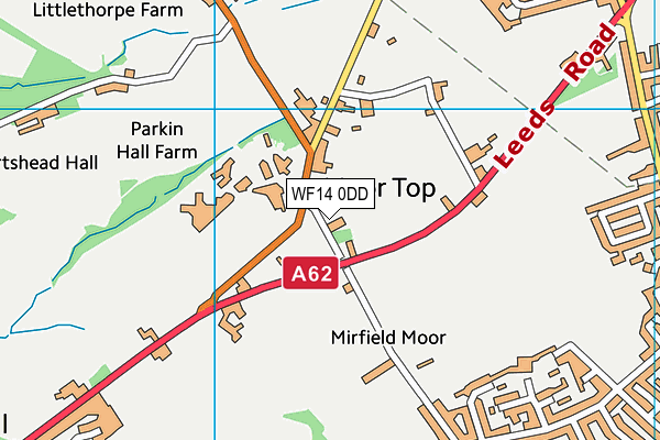 WF14 0DD map - OS VectorMap District (Ordnance Survey)