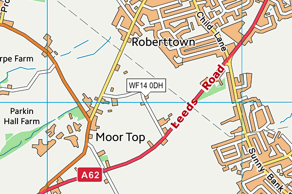 WF14 0DH map - OS VectorMap District (Ordnance Survey)