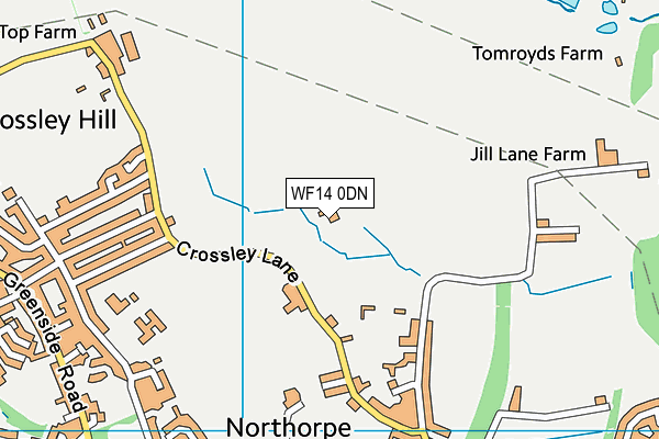 WF14 0DN map - OS VectorMap District (Ordnance Survey)