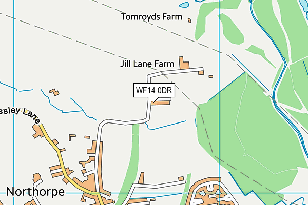 WF14 0DR map - OS VectorMap District (Ordnance Survey)