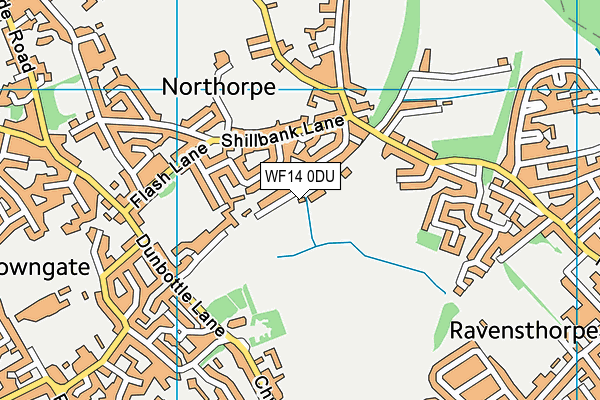 WF14 0DU map - OS VectorMap District (Ordnance Survey)