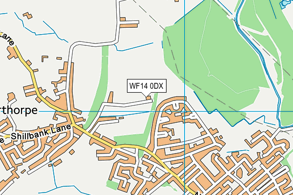 WF14 0DX map - OS VectorMap District (Ordnance Survey)