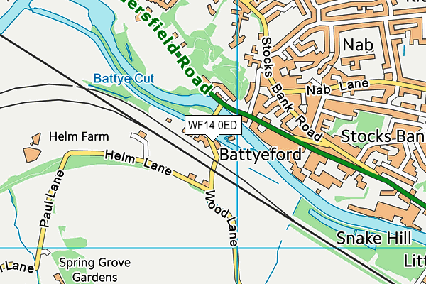 WF14 0ED map - OS VectorMap District (Ordnance Survey)