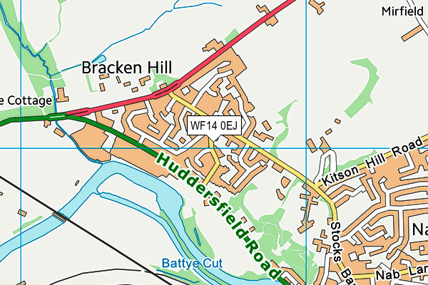 WF14 0EJ map - OS VectorMap District (Ordnance Survey)