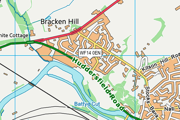 WF14 0EN map - OS VectorMap District (Ordnance Survey)