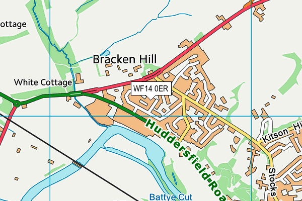 WF14 0ER map - OS VectorMap District (Ordnance Survey)