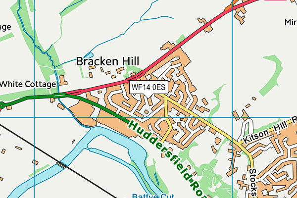 WF14 0ES map - OS VectorMap District (Ordnance Survey)