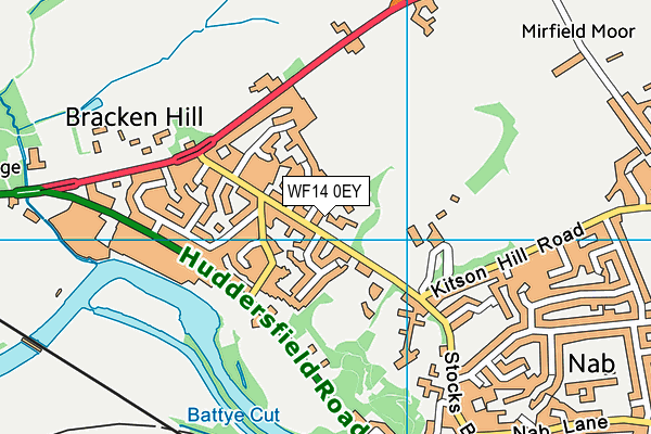 WF14 0EY map - OS VectorMap District (Ordnance Survey)