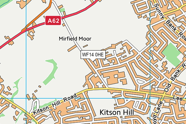 Mirfield Free Grammar School (Hillrich Park) map (WF14 0HE) - OS VectorMap District (Ordnance Survey)